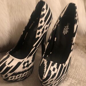 Charlotte Russe Monochrome Patterned Heels